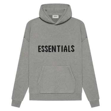 Fear of God Essentials Knit Hoodie Dark Heather Oatmeal