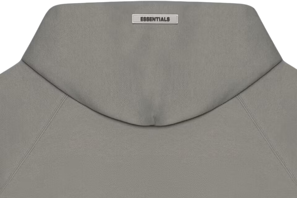 Fear of God Essentials Full Zip Up Hoodie Applique Logo Gray Flannel/Charcoal - Image 3