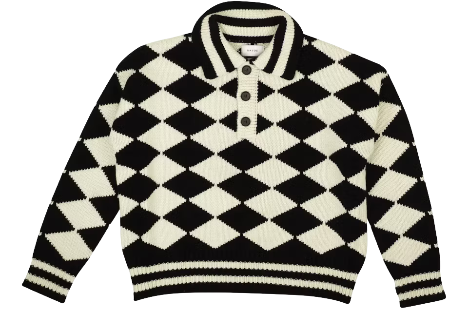 Rhude x McLaren Flag Polo Sweater White/Black