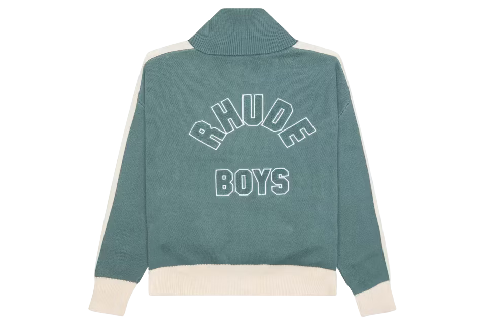 Rhude Rb Knit Track Jacket Ivory Sage - Image 1