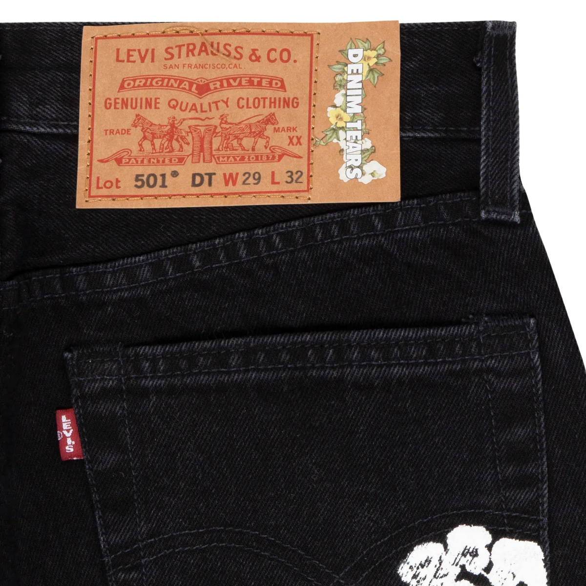 Denim Tears X Levi's Cotton Wreath Jean Black - Image 1