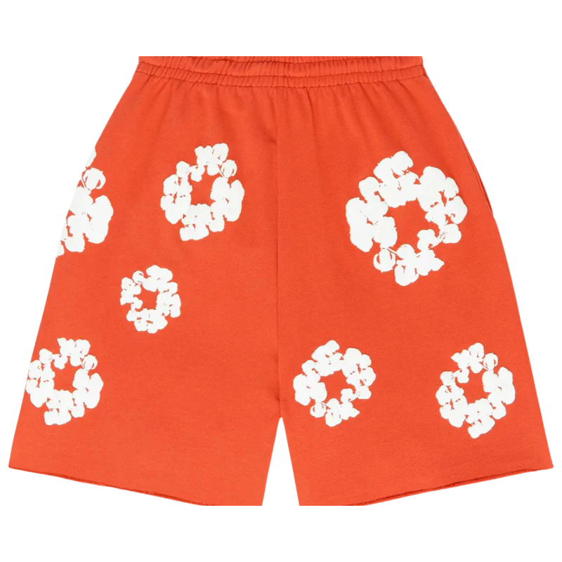 Denim Tears The Cotton Wreath Shorts Orange - Image 1